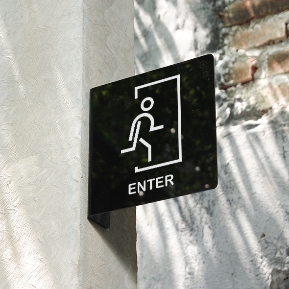 Jual INPI HOUSE Signage Enter - Papan Tanda Arah Masuk - Persegi ...