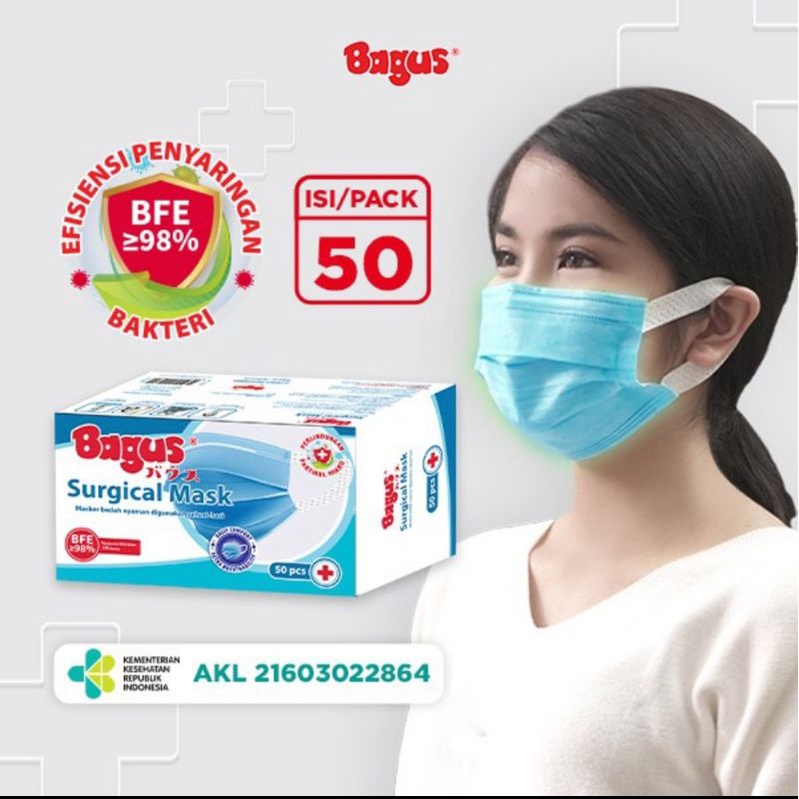 Jual Bagus Surgical Mask / Masker 3Ply / Masker Medis / Box Isi 50 Pcs ...