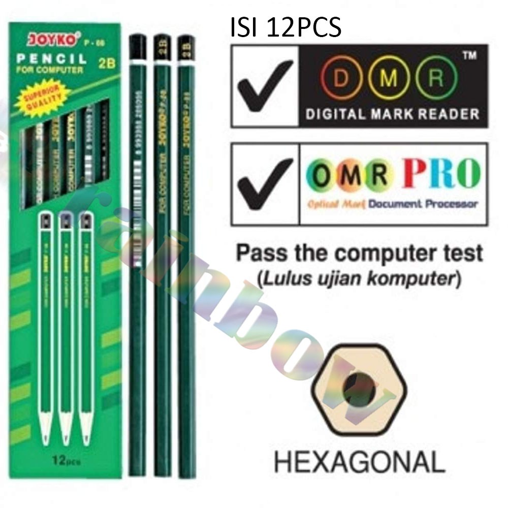 Jual Pensil 2B Joyko P-88 Hijau (12Pcs) / Pensil Komputer / Pensil UN ...