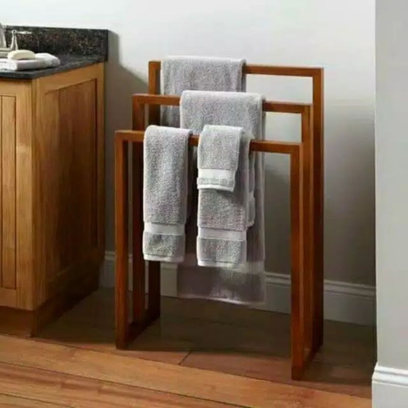 Jual RAK GANTUNGAN HANDUK MINIMALIS MODERN BAHAN KAYU JATI | Shopee ...