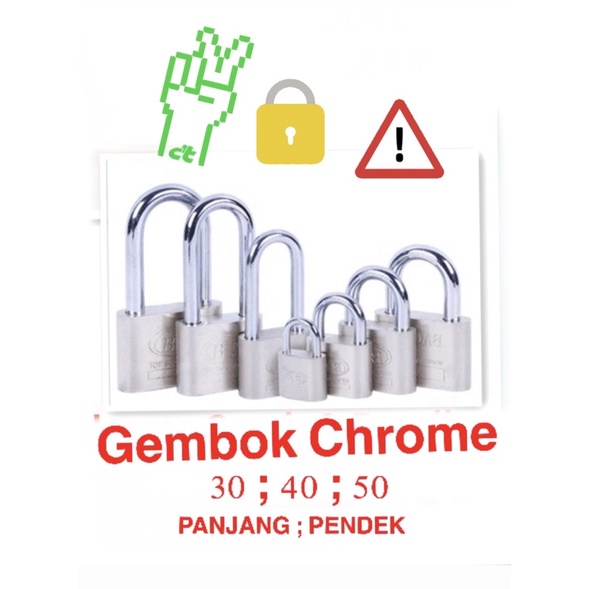 Jual Gembok Putih Leher Pendek Panjang Chrome Pintu Rumah Koper