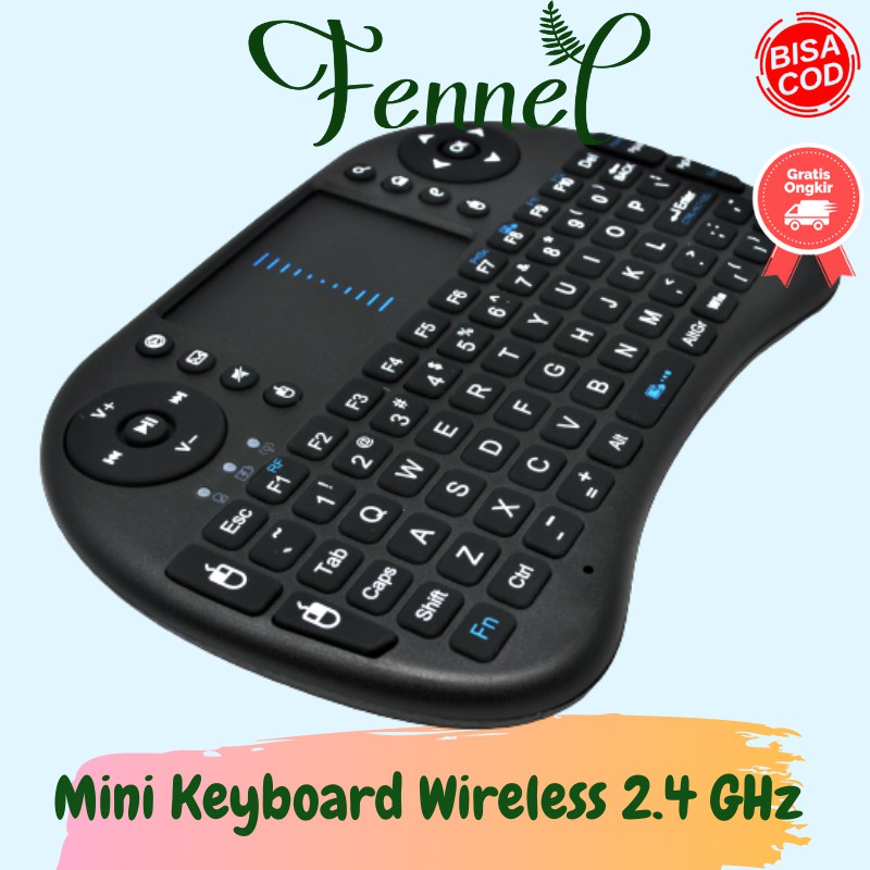 Jual Keyboard Mini Wireless 2.4GHz Dengan Touchpad Fungsi Mouse i8