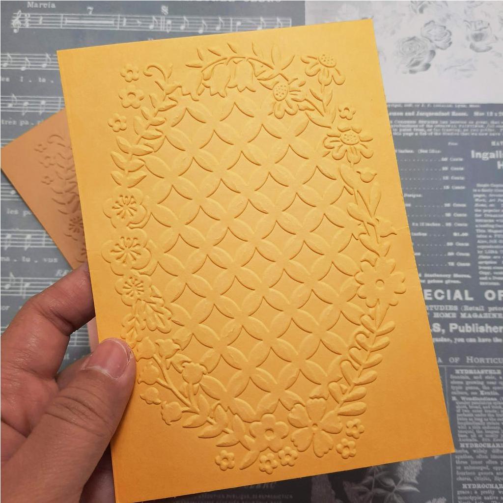 Jual Emboss Paper FLORAL OVAL (Embossing Paper Folder) Shopee Indonesia