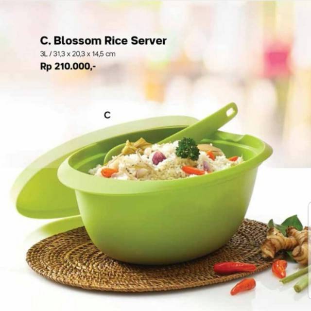 Jual Tupperware blossom rice server ukuran besar muat 3 liter Shopee