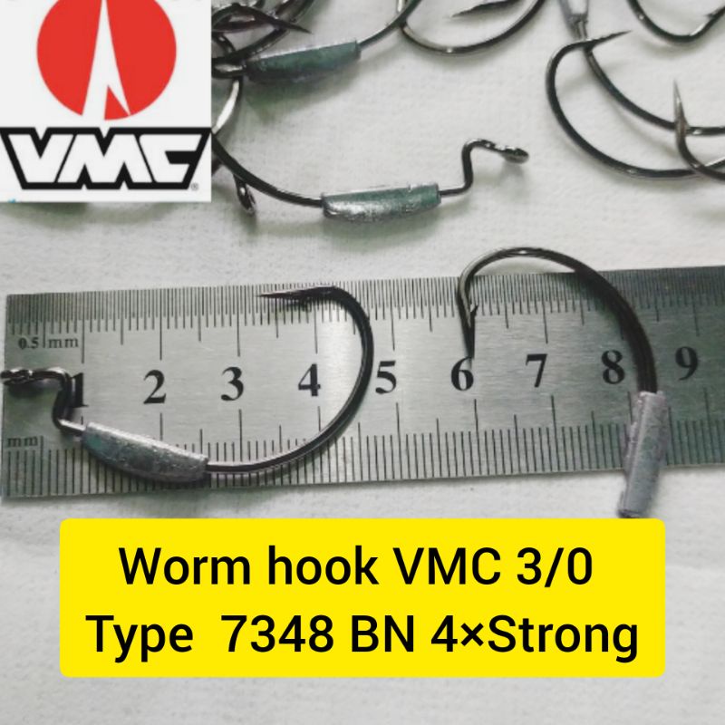 Jual worm hook vmc 3/0 Type 7348 BN 4 x strong