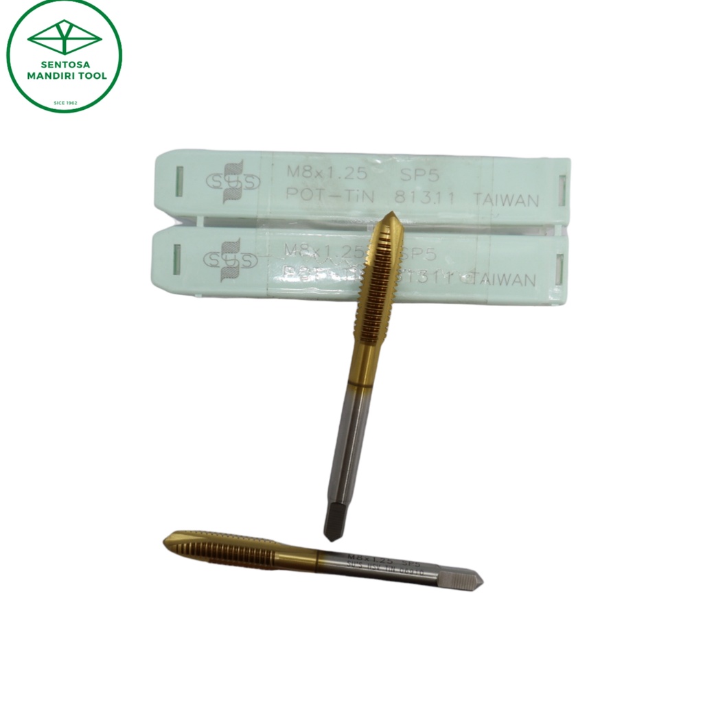 Jual TAP MESIN PO M3X0.5~M3.5X0.6 TiN SPIRAL POINT TAPS POT 81311 MERK ...