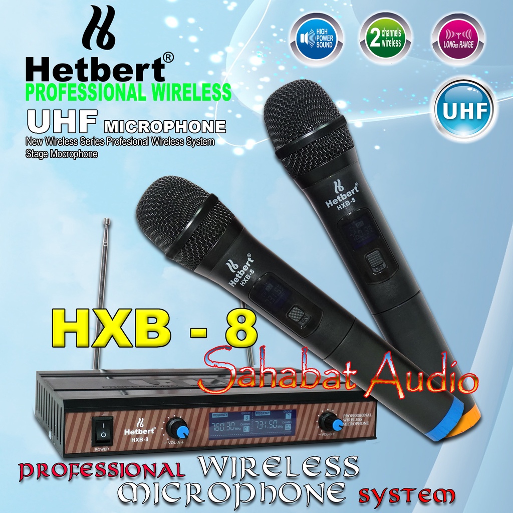 Jual Mic Wireless UHF HXB 8 Microphone Wireless HXB 8 Mic