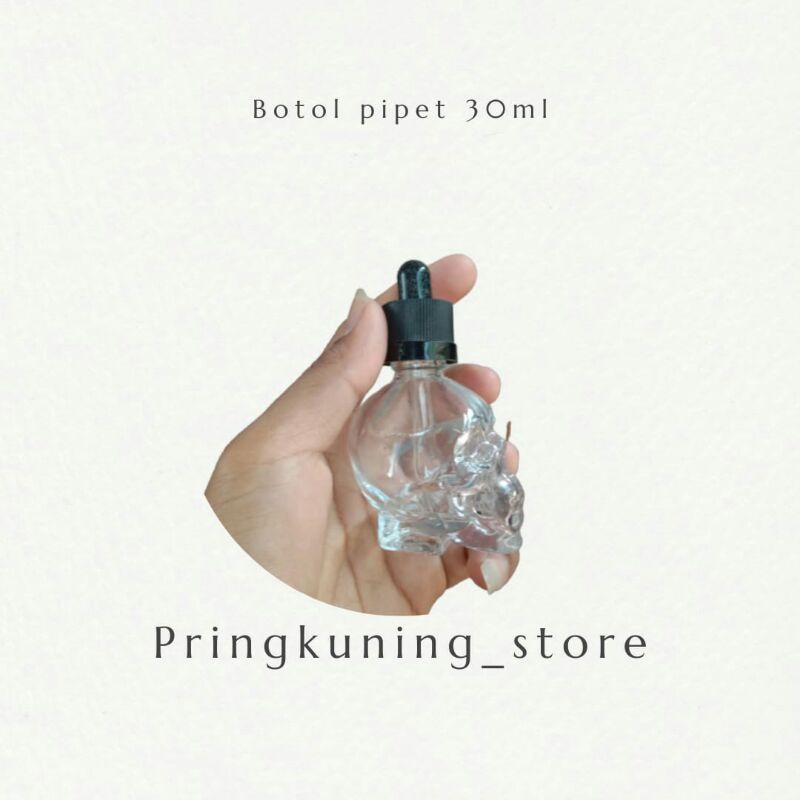 Jual Botol pipet kaca bening 30ml // kemasan botol (ring hitam karet ...