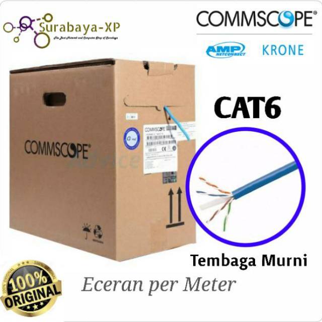 Jual Kabel LAN UTP CAT 6 AMP COMMSCOPE CAT6 Eceran per meter Original