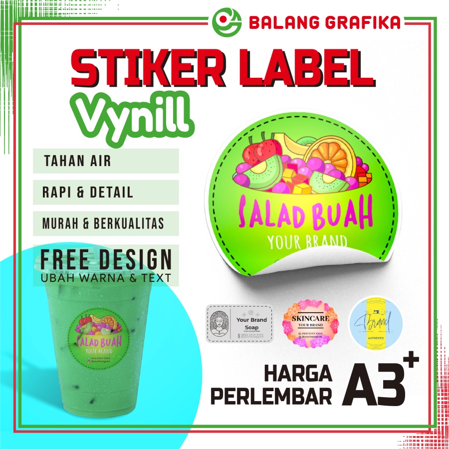 Jual Print Sticker Label Produk Cetak Stiker Lebel Pruduct Kemasan Cup