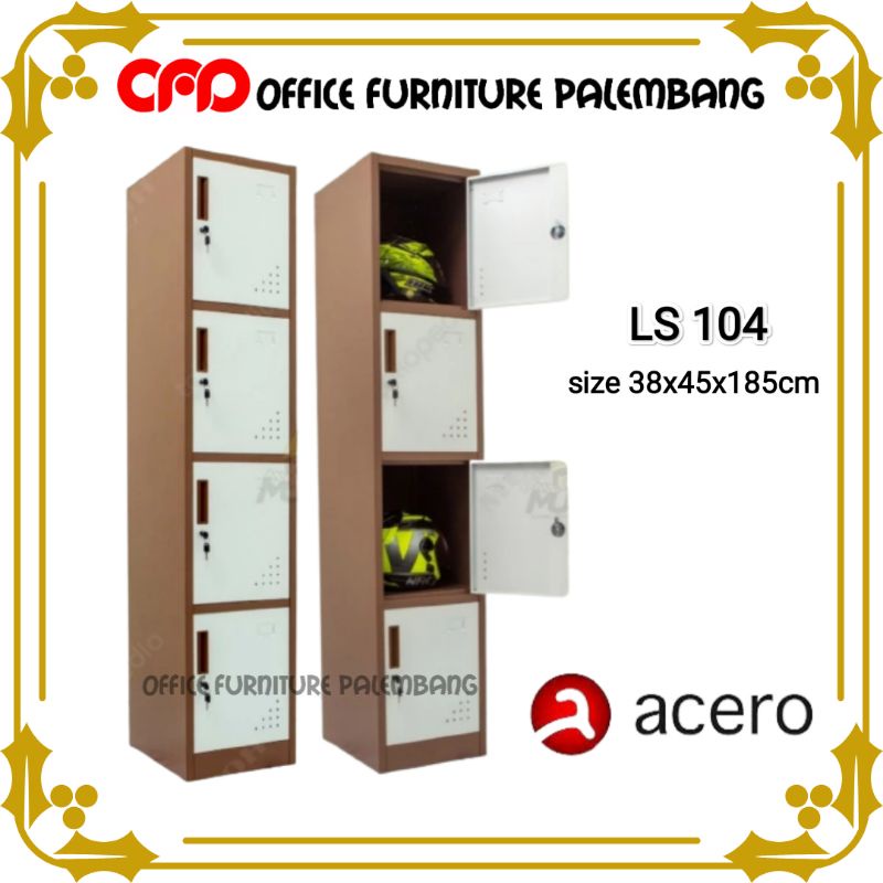 Jual lemari locker besi 4 pintu acero LS 104 lemari arsip file