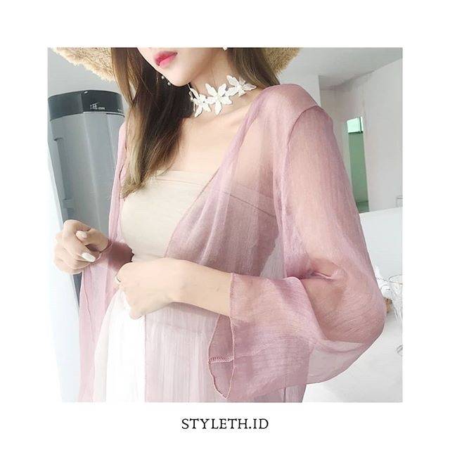 Jual Outer silk transparent outerwear cardigan Bikini outer | Shopee ...