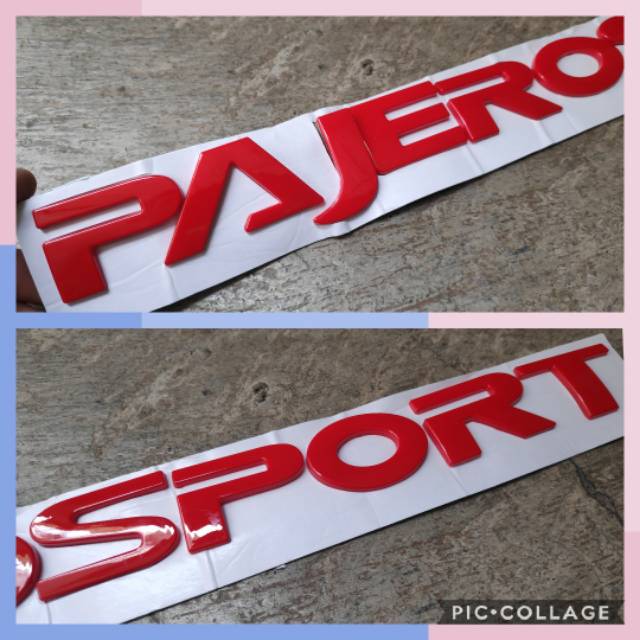 Jual Emblem Kap Mesin Atau Hood Emblem Tulisan Pajero Sport Warna Merah