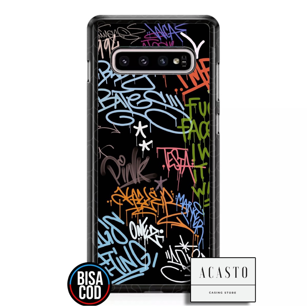 ACASTO Case Samsung S10e/ S10/ S10+/ S10 lite motif fashion aesthetic  grafity art theme unik keren custom case casing pria wanita semua tipe HP 