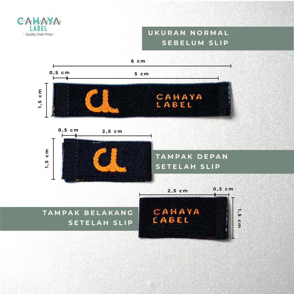 Jual Custom Label Baju Hijab Rajut Woven Min 6x1.5cm , Max 6x2cm (FREE ...