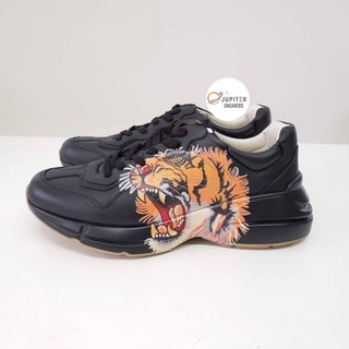 Promo GUCCI RYHTON TIGER BLACK TIGER PRIN SNEAKERS LEATHER UNAUTHORIZED AUTHENTIC