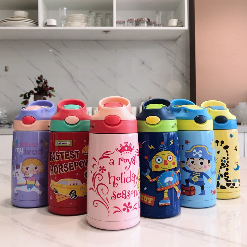 Jual 400ml 6 color Fashion cartoon baby clam child insulation cup with ...