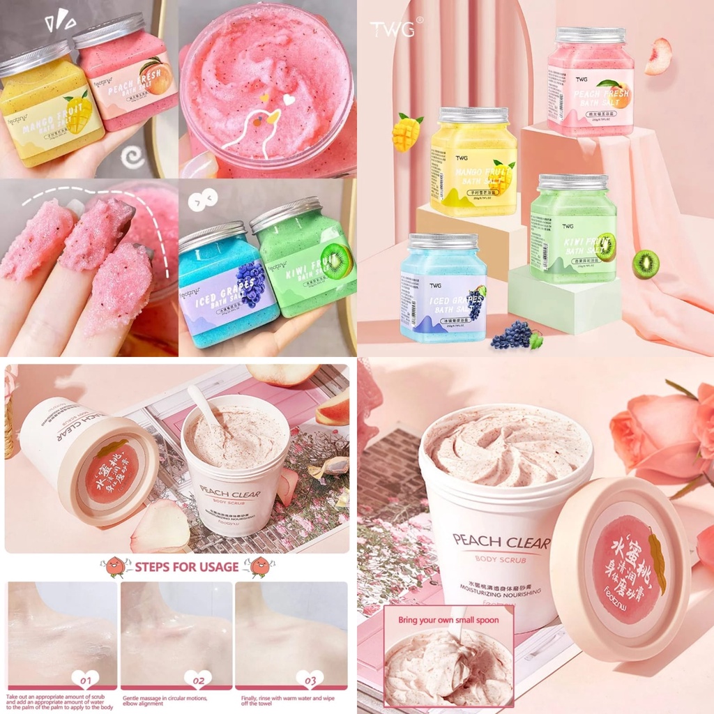 Jual HEYXI Krim Scrub Tubuh Dan Wajah Garam 350G Bath Salt Fresh Wangi ...