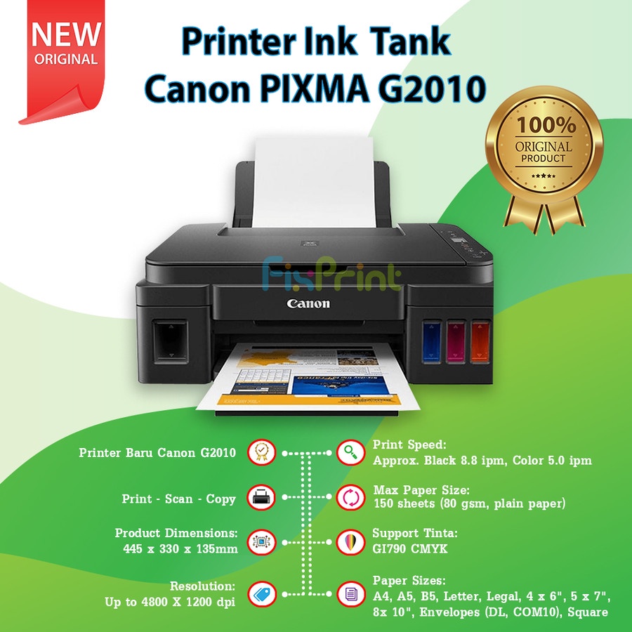 Jual Printer Canon G2010 Print Scan Copy Ink Tank Infus Cartridge CA91