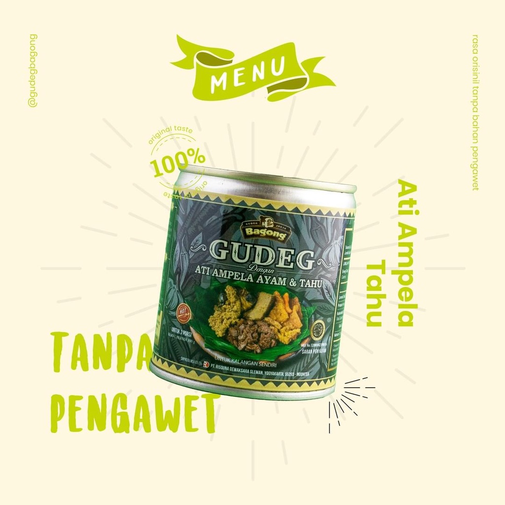 Jual Gudeg Ati Ampela Ayam Tahu Cap Bagong Kaleng Asli Jogja Shopee