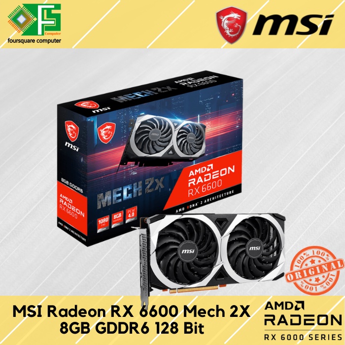 Jual MSI Radeon RX 6600 Mech 2X 8G | 8GB GDDR6 | 128 Bit | Dual Fan ...