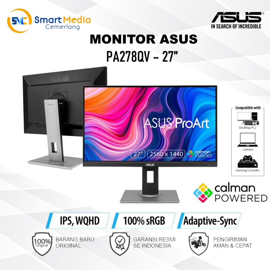 Jual Asus Proart Display Pa278qv Professional Monitor 27 Ips100 Srgb Shopee Indonesia 9473