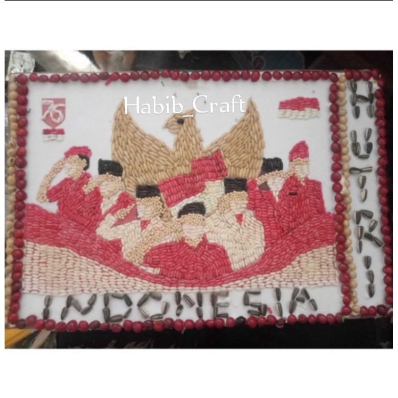 Jual Kolase Garuda Dan Bendera Merah Putih dari Biji-Bijian | Shopee