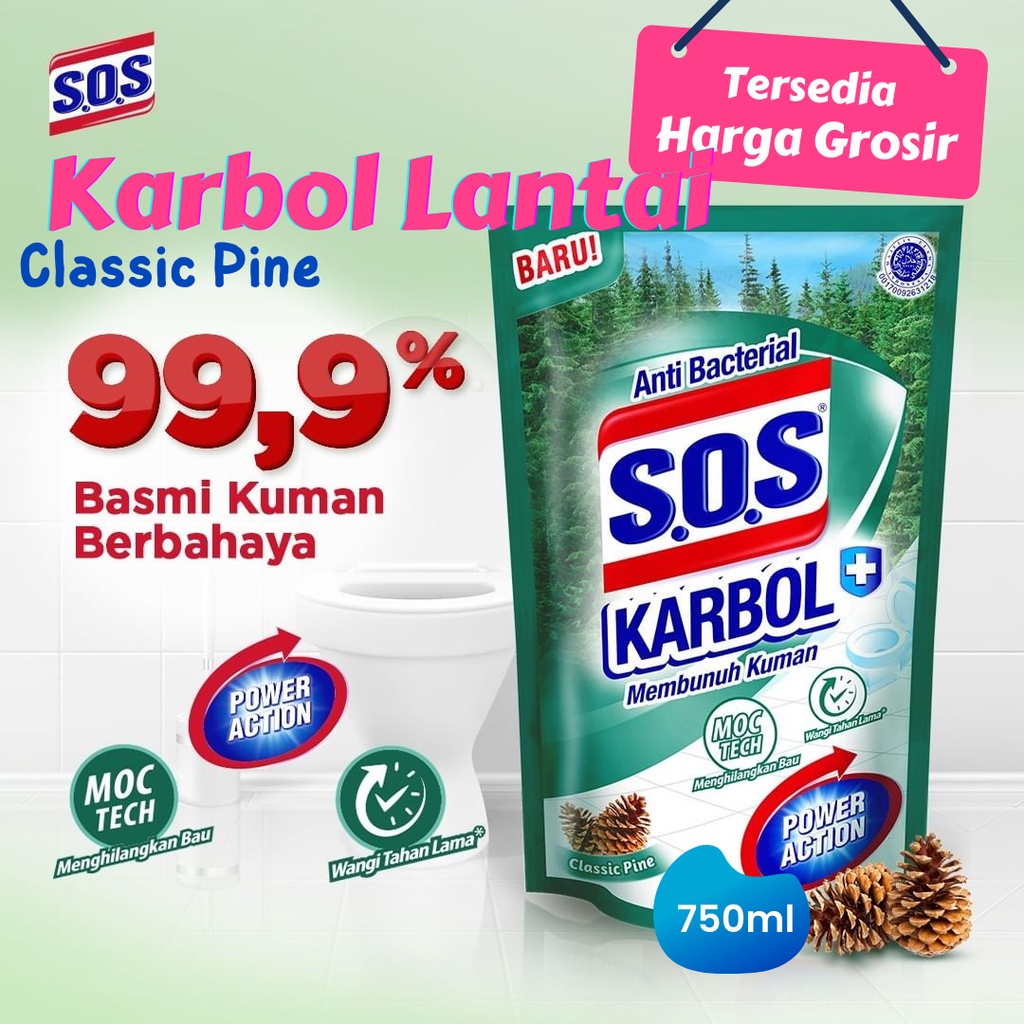 Jual Sos Karbol Pembersih Lantai Classic Pine 750ml Refill Shopee