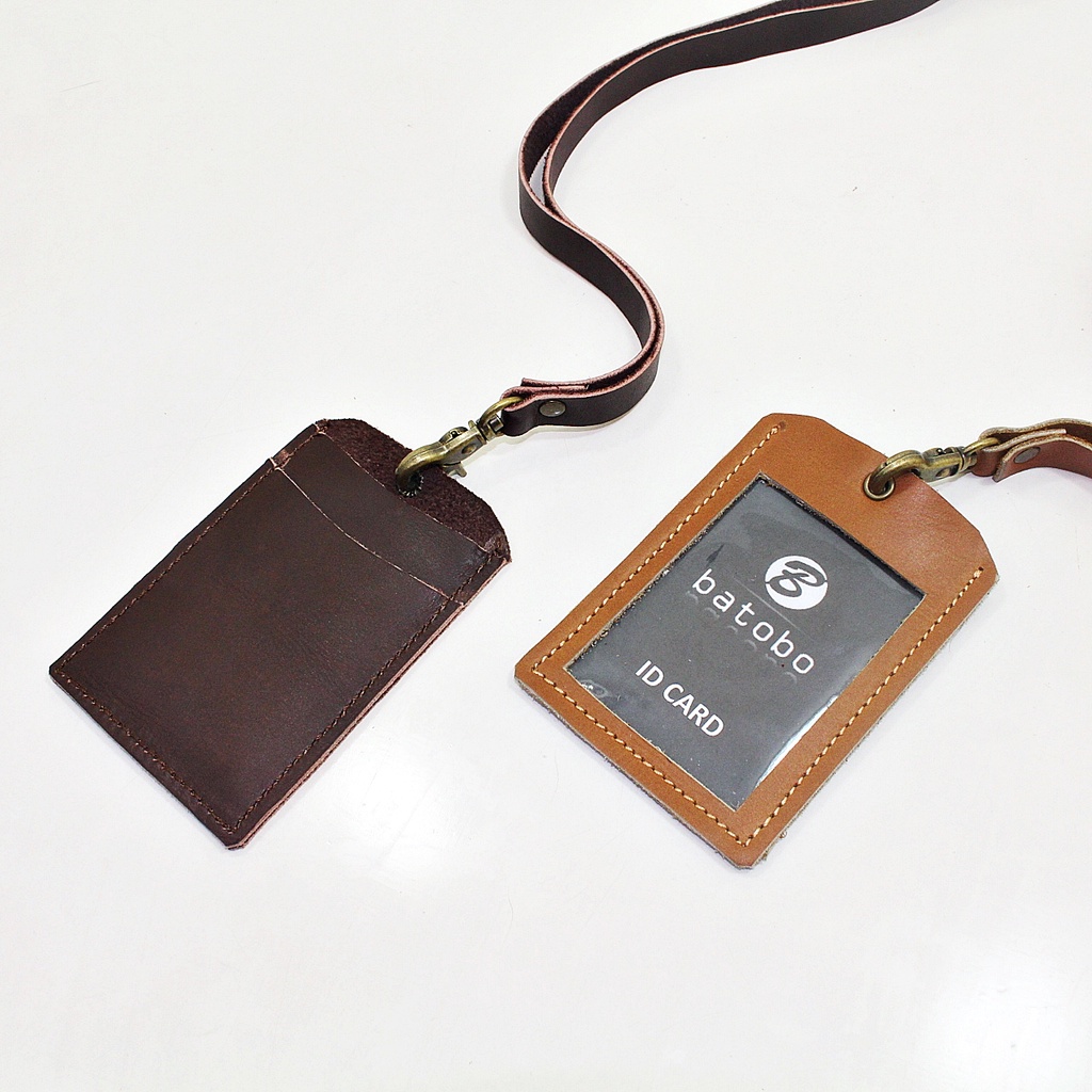 Jual Id card Gantungan ID Card Holder Name Tag Kulit Asli B001533 ...