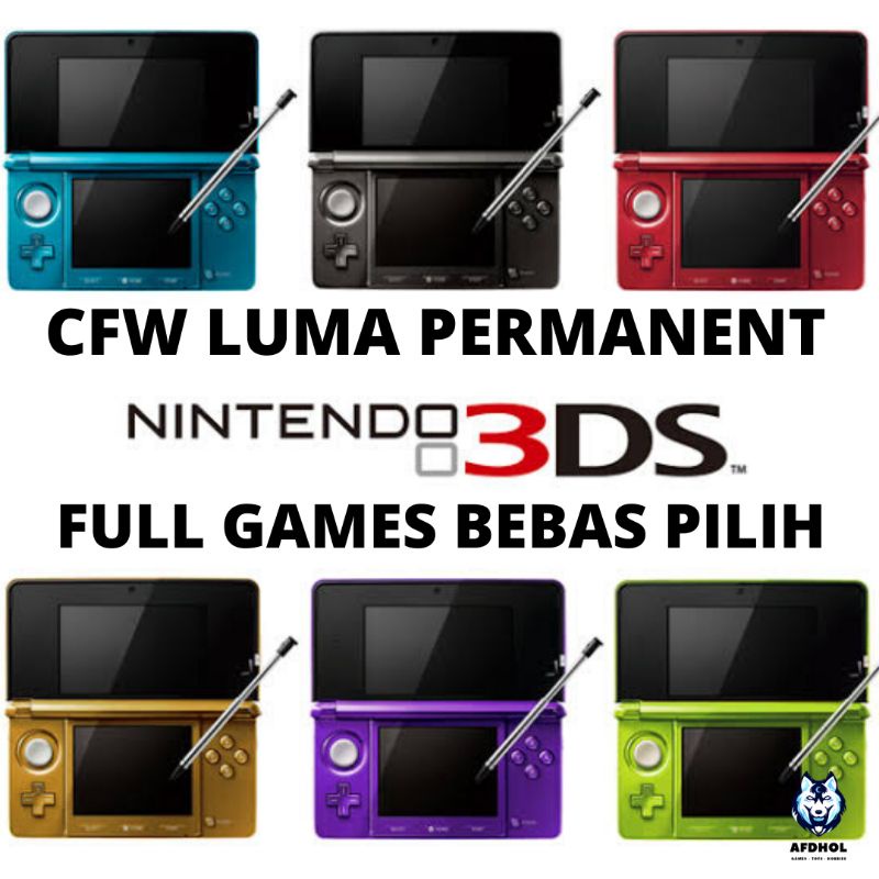 Jual NINTENDO 3DS REGULAR CFW LUMA PERMANENT MEMORY 32GB 64GB 128GB