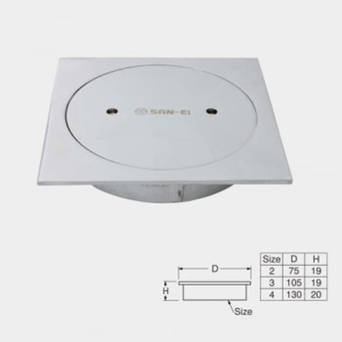 Jual San-Ei Square Floor Clean Out 2 Inch HN 59 Tutup Septic Tank HN59 ...