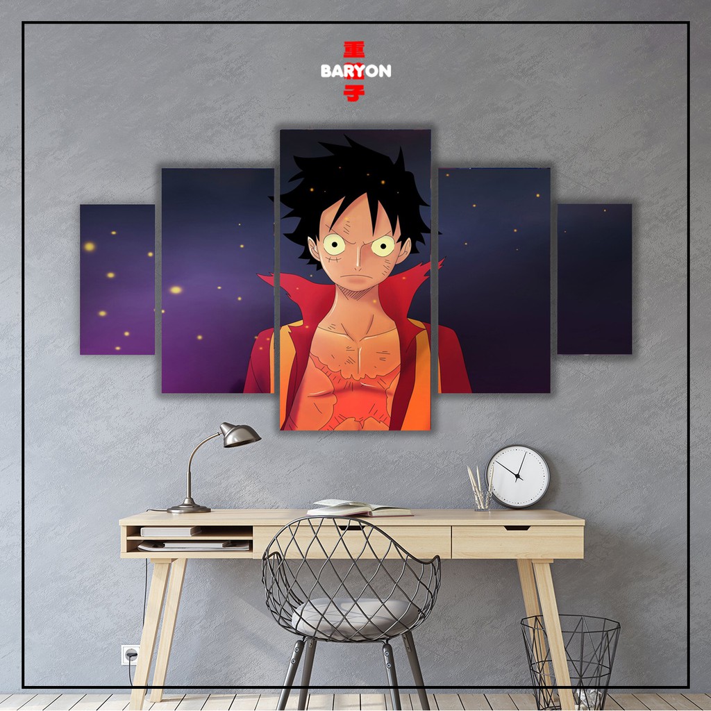 Jual BARYON Wall Decor ONE PIECE LUFFY 1 Set Hiasan Dinding Poster Kayu