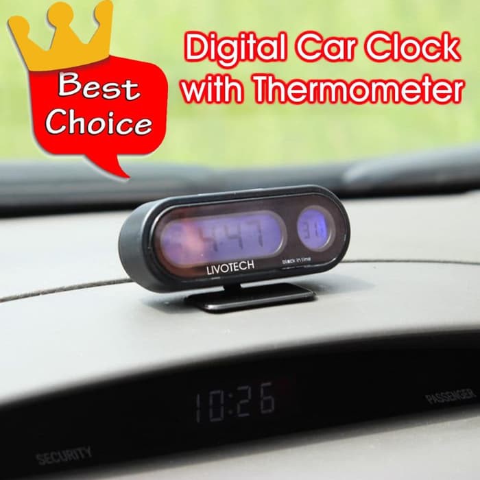Jual LCD Car Clock with Thermometer Jam-Termometer K02/Suhu Dashboard ...