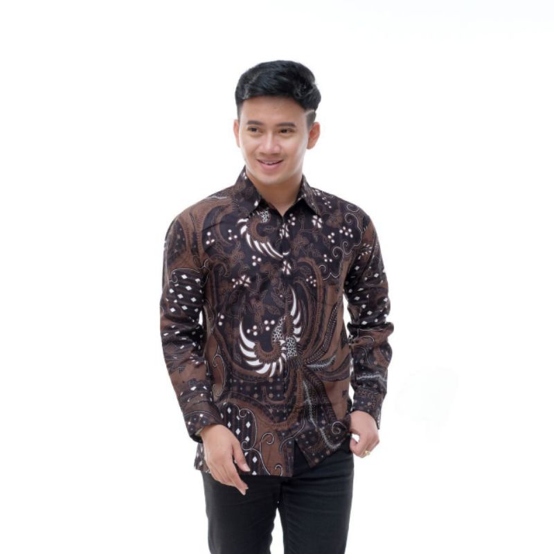 Jual Batik Pria Lengan Panjang BATIK ANUGERAH Motif Keratonan HRB026 ...