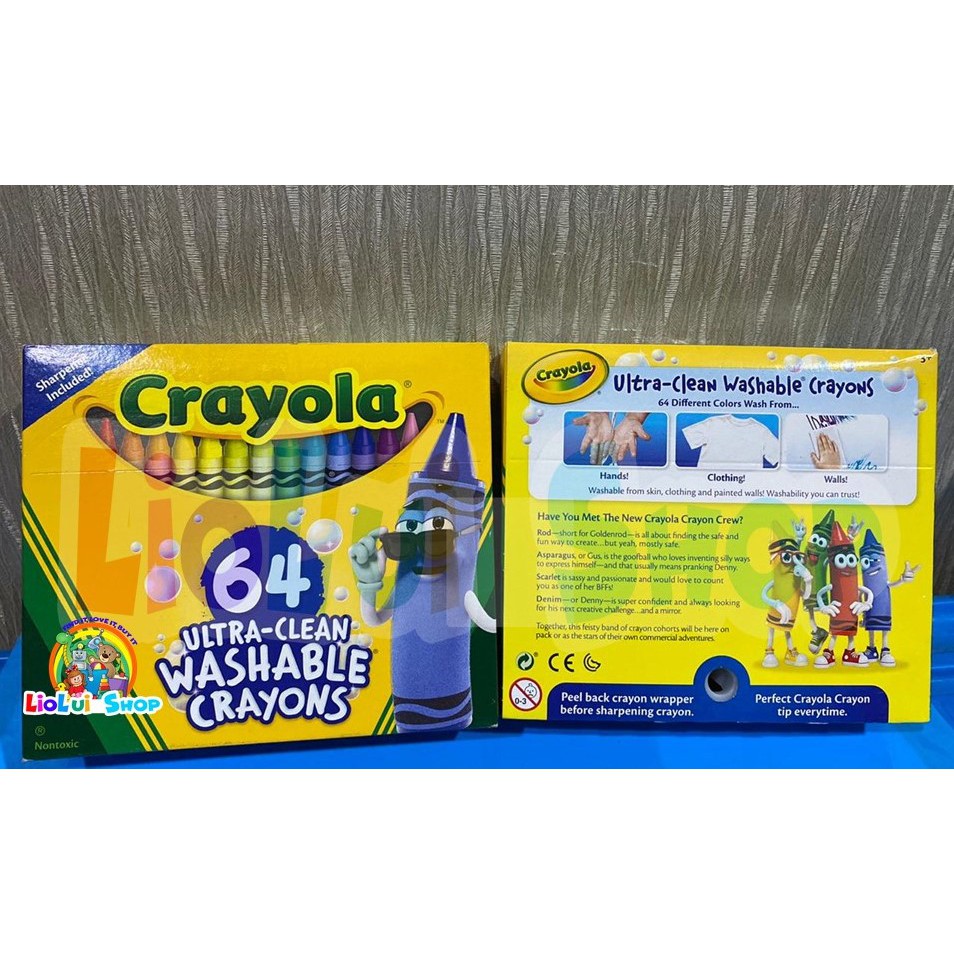 Jual CRAYOLA 64 ULTRA CLEAN WASHABLE CRAYONS KRAYON MEWARNAI