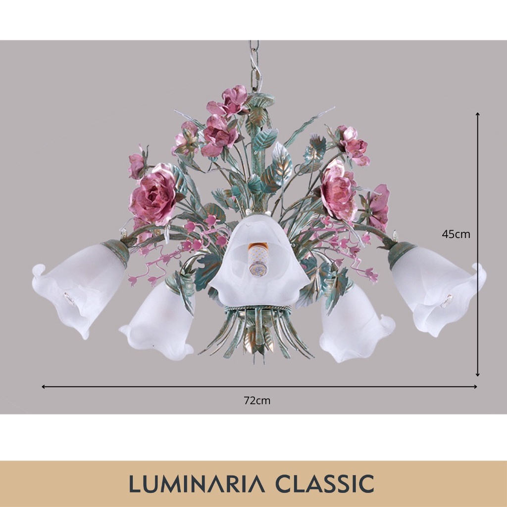 Jual Rose Flower Chandelier Lampu Hias Gantung Classic Bunga Lampu Hias