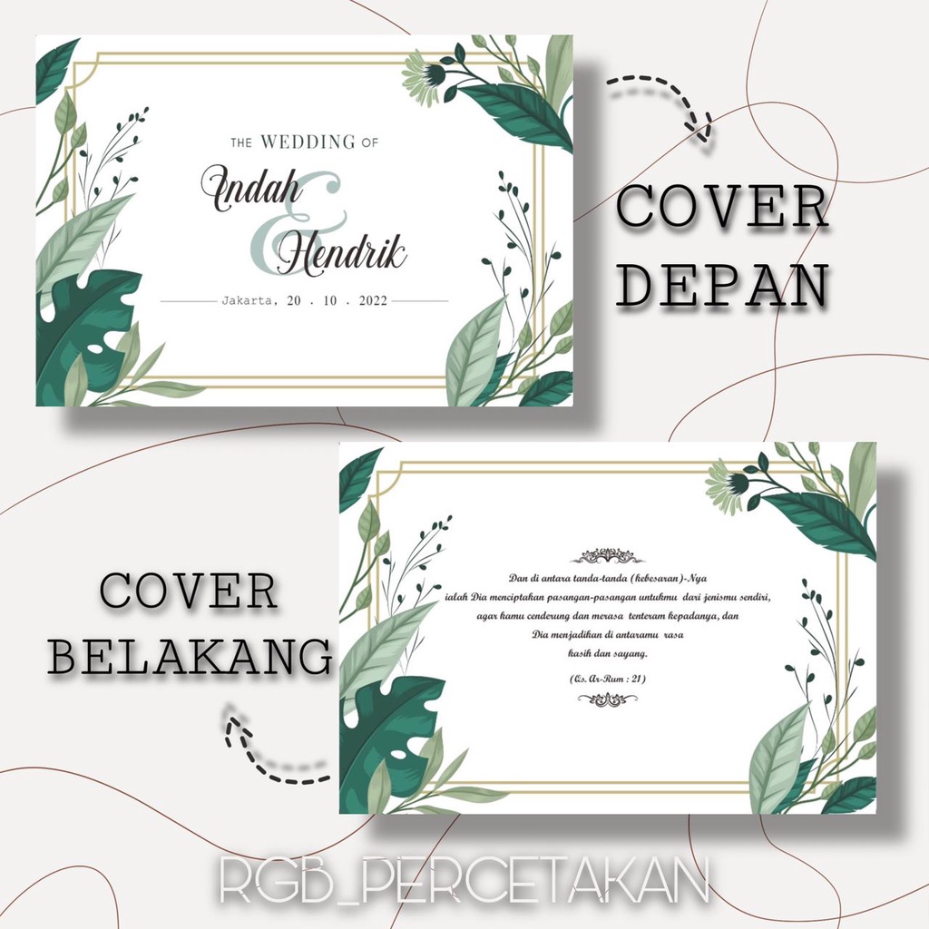 Jual Buku Tamu Pernikahan Custom Nama Wedding Guest Book Shopee Indonesia 4558