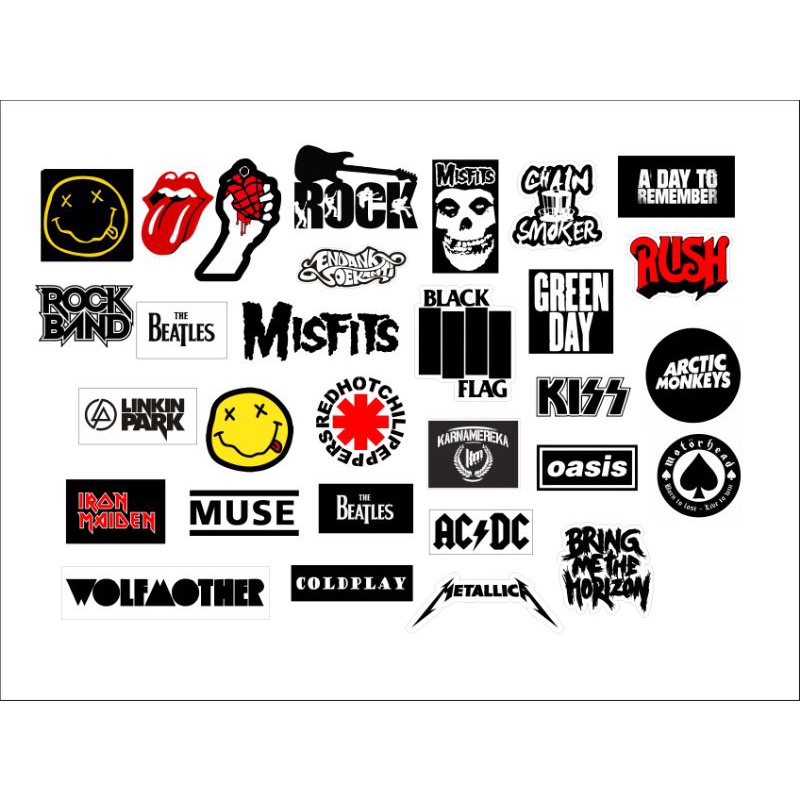 Jual Paket Stiker Brand Sticker Distro Bahan Graftac Aesthetic Paket