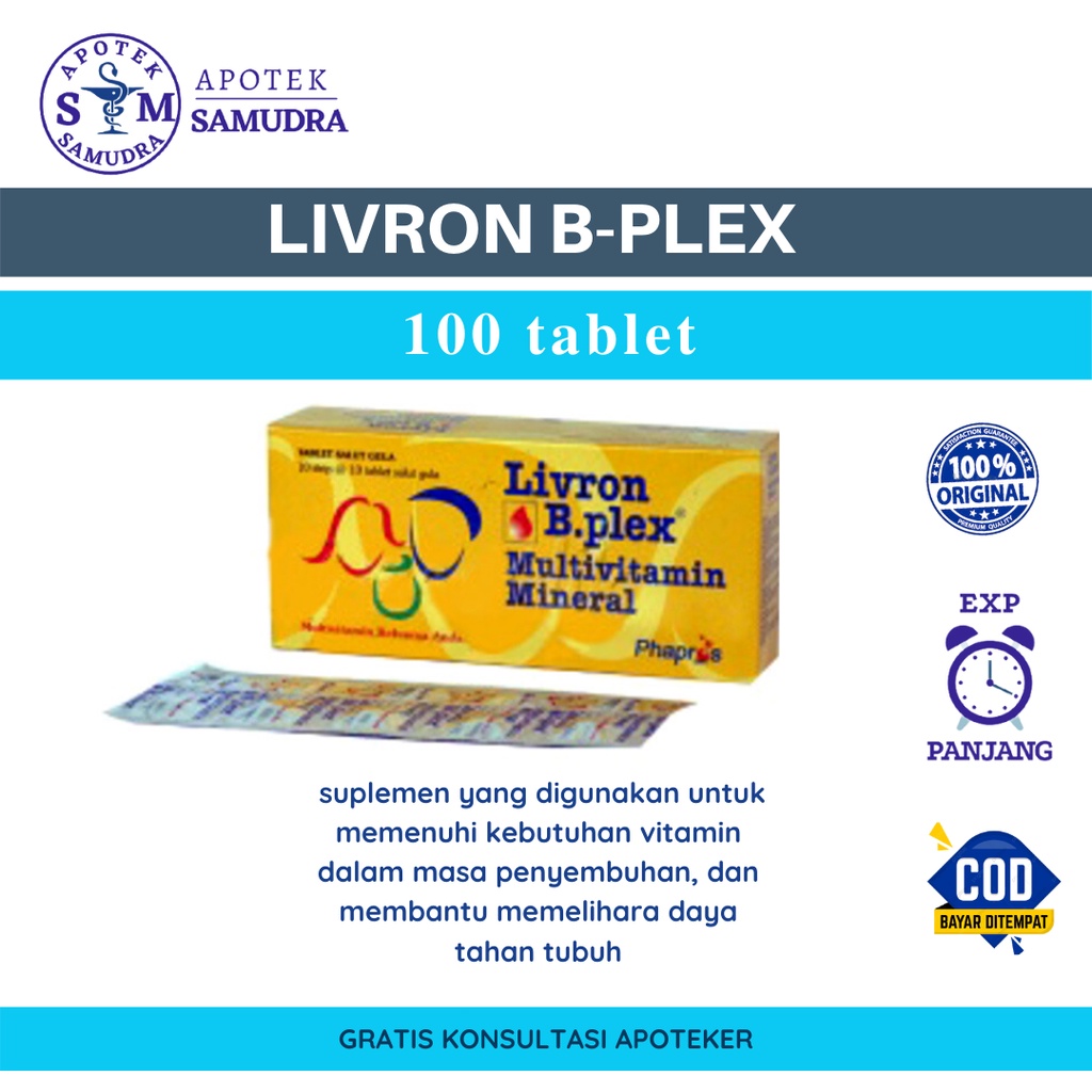 Jual LIVRON B-PLEX Tablet - BOX Isi 100 Tablet (Multivitamin Tubuh ...