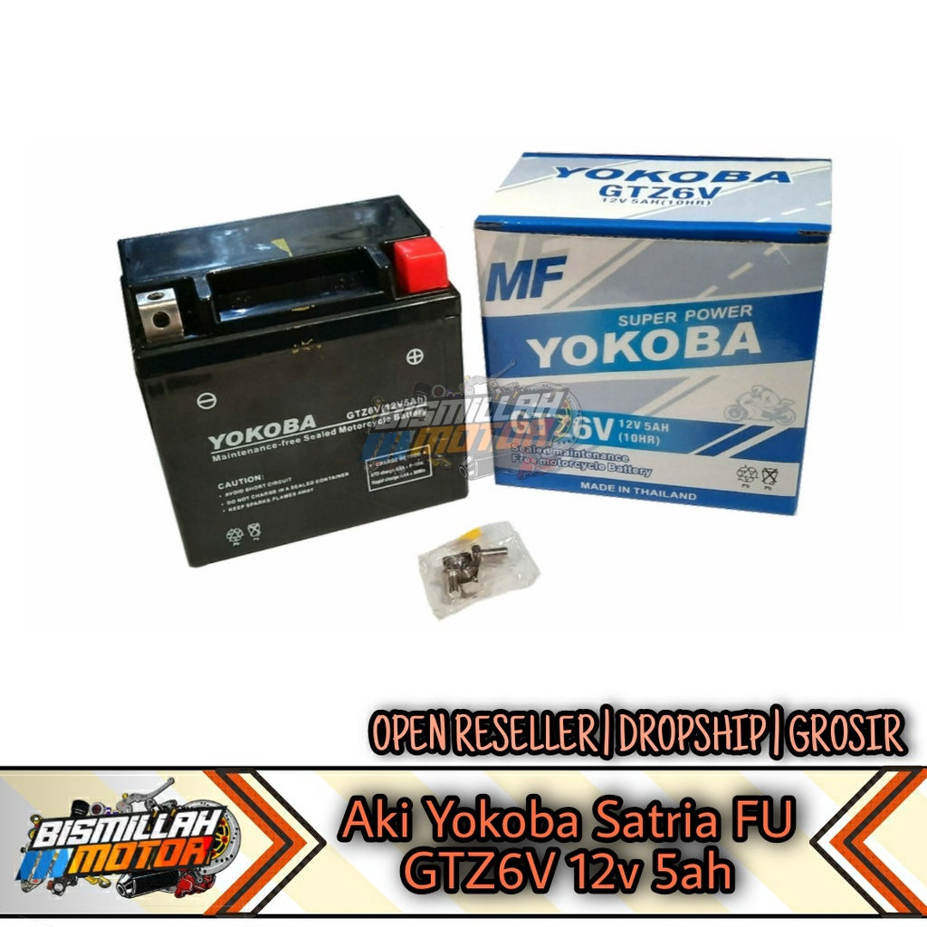 Jual ACCU AKI SATRIA FU YOKOBA GTZ6V 12V 5AH | Shopee Indonesia