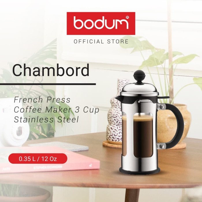 Jual Coffee Maker Bodum Chambord French Press 3 Cup 350ml Stainless