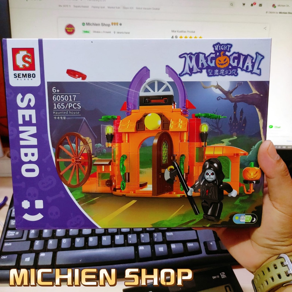 Jual Sembo Block Mainan Labu Halloween DIY Blok Kit Anak Sembo | Shopee ...