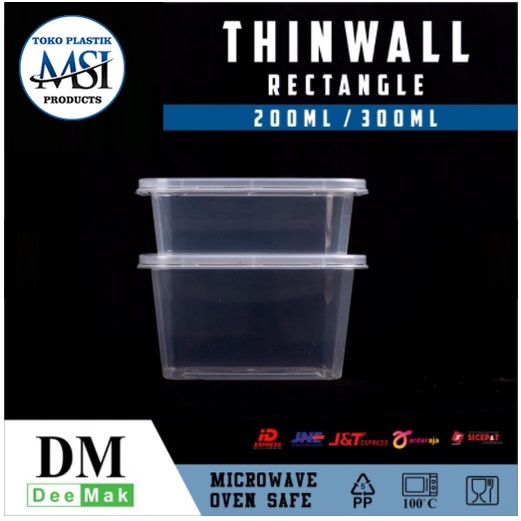 Jual Thinwall 200ml Rect Thinwall 250ml Rect Thinwall 300ml Rect