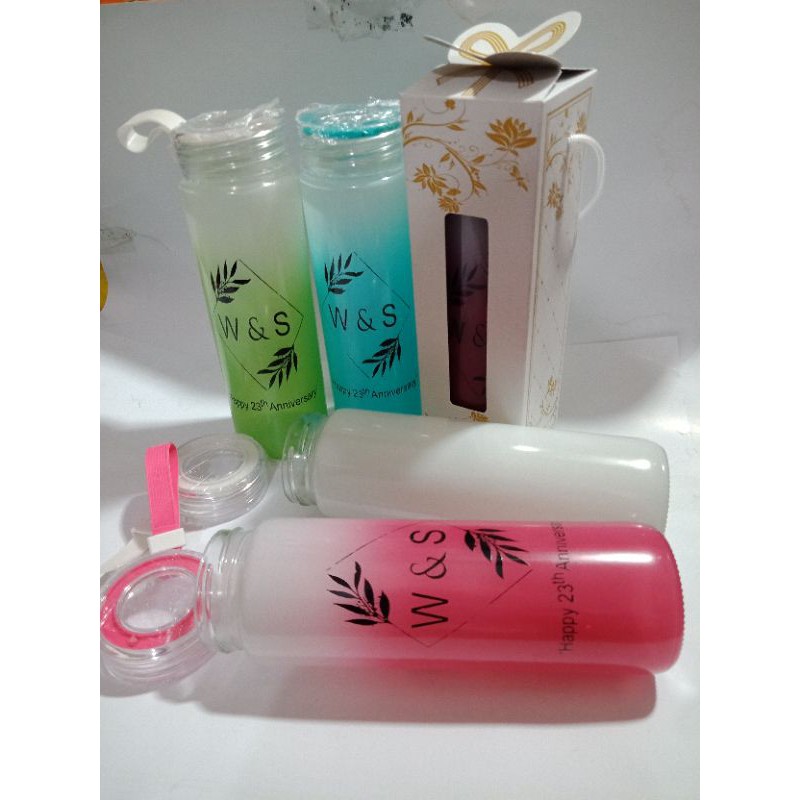 Jual SOUVENIR BOTOL TUMBLER SLIM WARNA 420 ML CETAK STIKER + KEMAS BOX ...