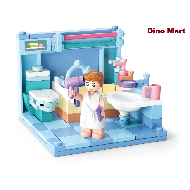 Sluban Mini Artigianato – Set Di 8 Pezzi (4 Modelli Assortiti) Mattoncini Compatibili, Multicolore, M38-B0919