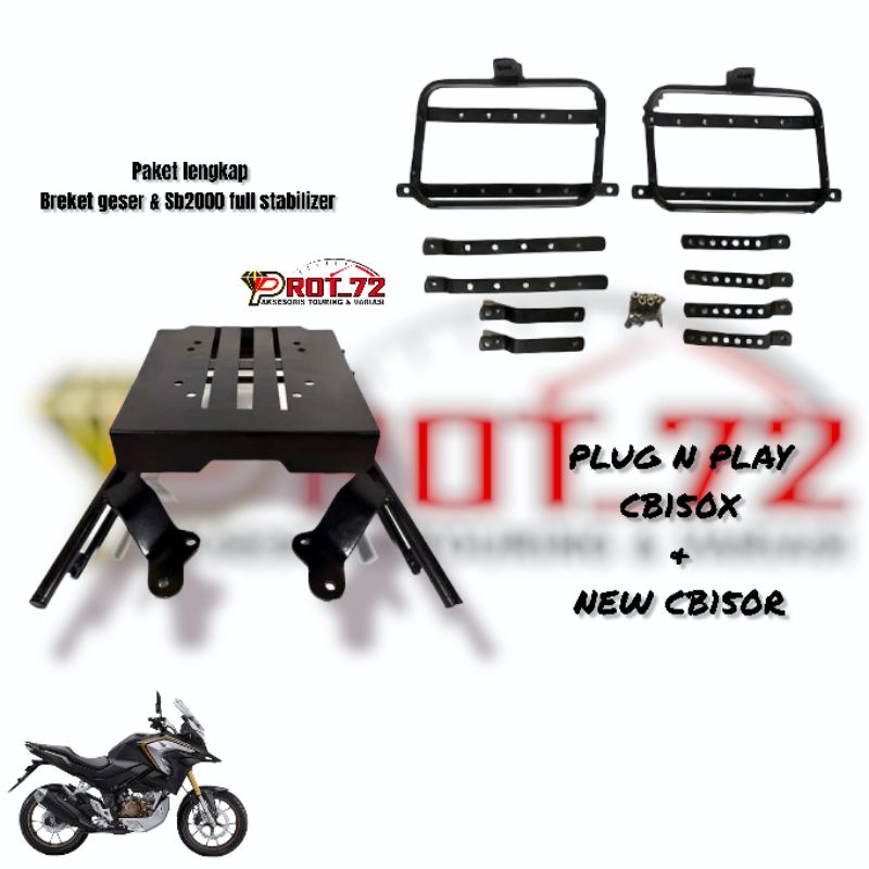 Jual PAKET LENGKAP BREKET BOX GESER CB150X + SB2000 FULL STABILIZER ...