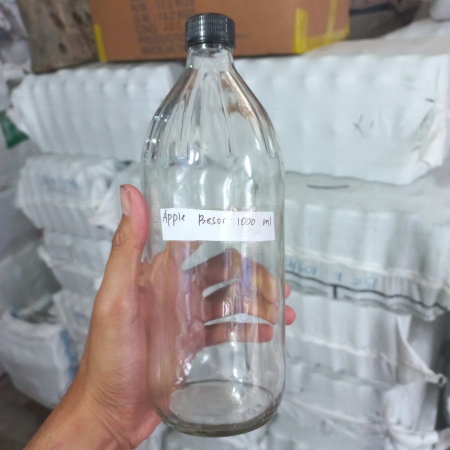 Jual Botol Kaca 1 Liter APEL Termasuk Tutup (5 Botol) | Shopee Indonesia