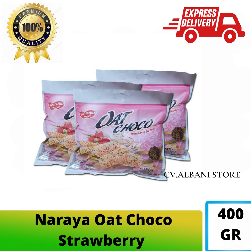 Jual [ COD ] Naraya Oat Choco Strawberry Flavour Netto 400 gr Isi 40 ...
