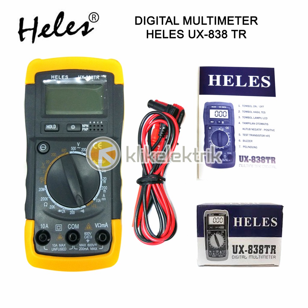 Jual MULTITESTER DIGITAL HELES UX837TR UX838TR AVO METER MULTI HELES