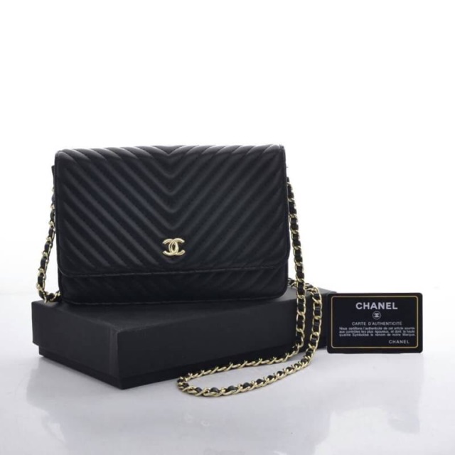 Chanel woc chevron lambskin deals